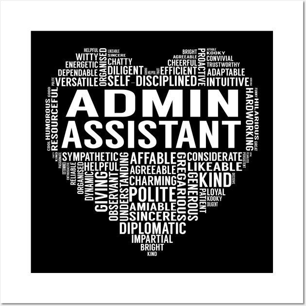 Admin Assistant Heart Wall Art by LotusTee